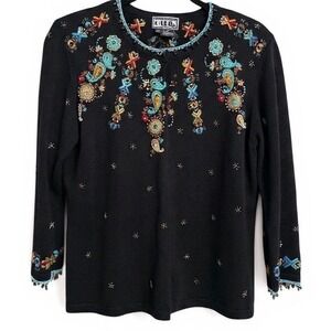 VTG Berek by Takako Sakon Beaded Paisley Cardigan‎ Small